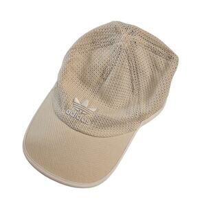 Adidas Womens Strapback Knit Baseball Hat Cap Light Beige